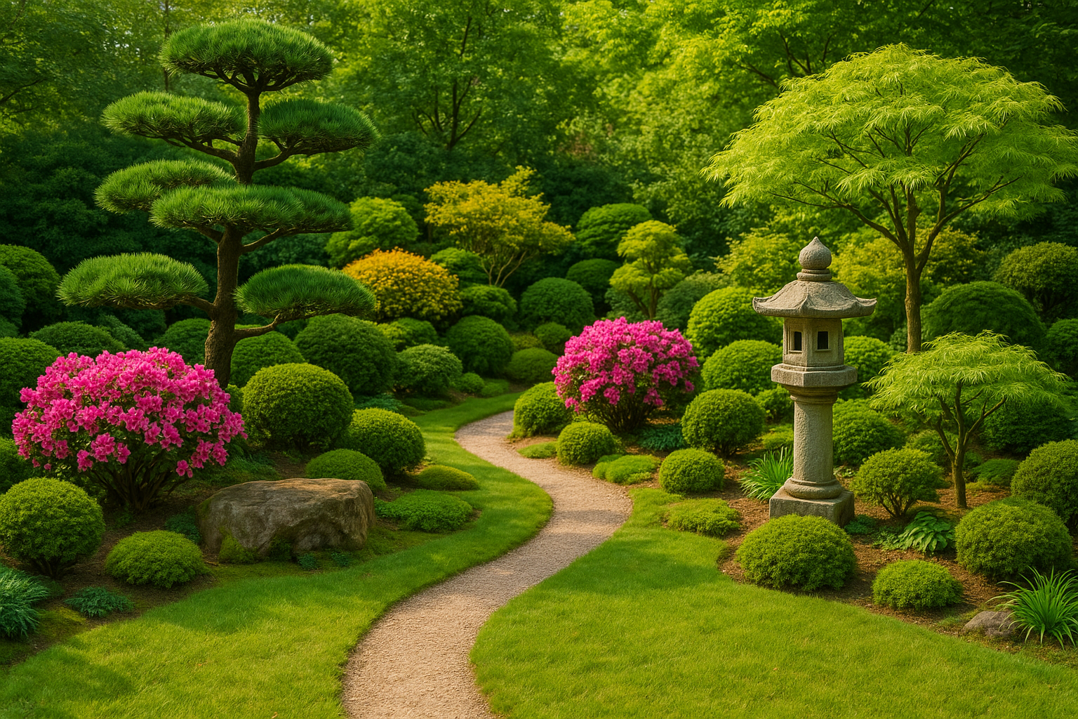 Sentier dans un jardin épuré